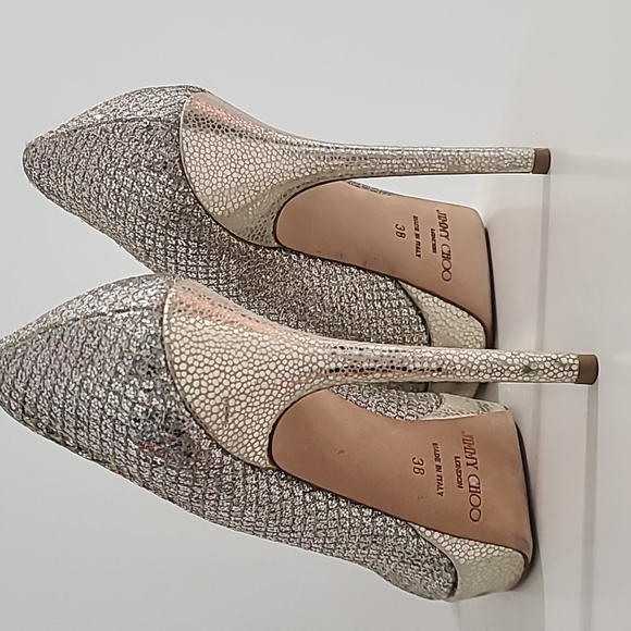 Jimmy Choo Gold High Heels - Picture 3 of 7